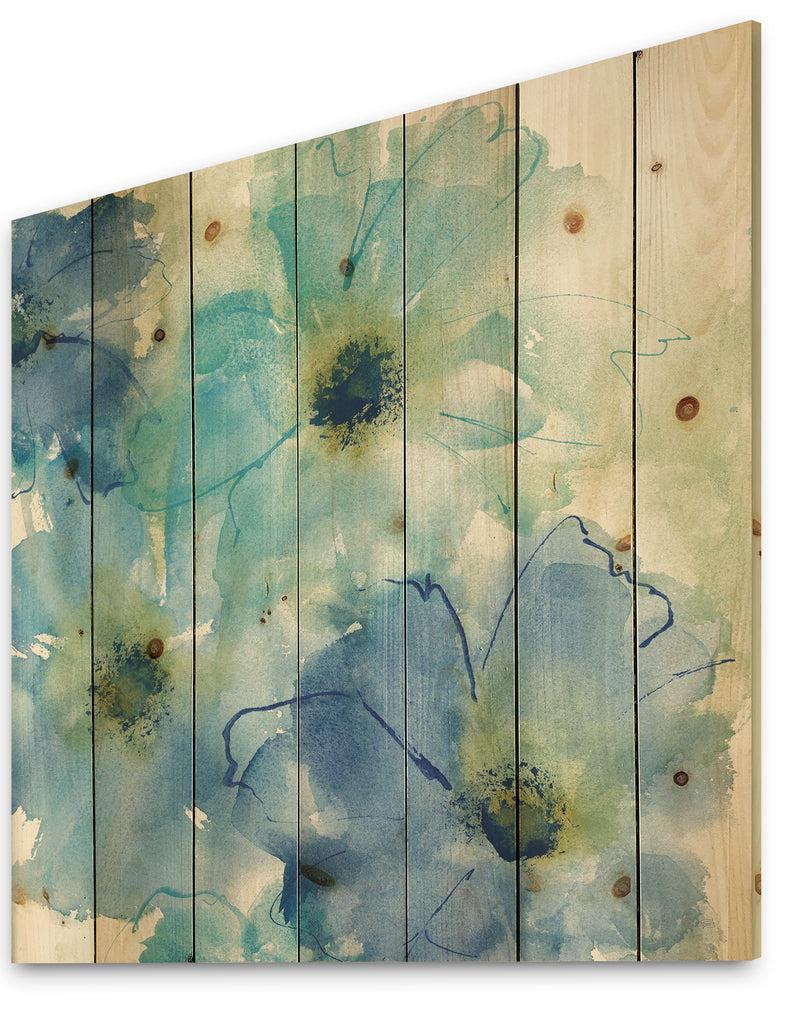 DesignQ Seashell Cosmos II - Cabin & Lodge Print On Natural Pine Wood