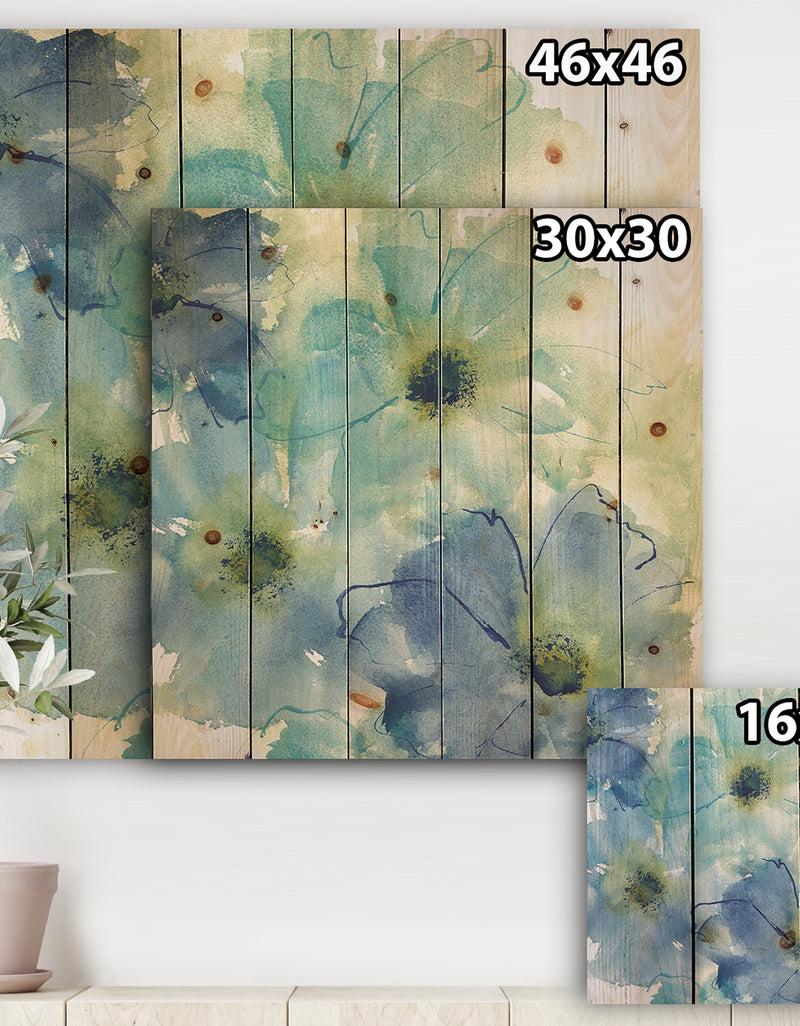 DesignQ Seashell Cosmos II - Cabin & Lodge Print On Natural Pine Wood