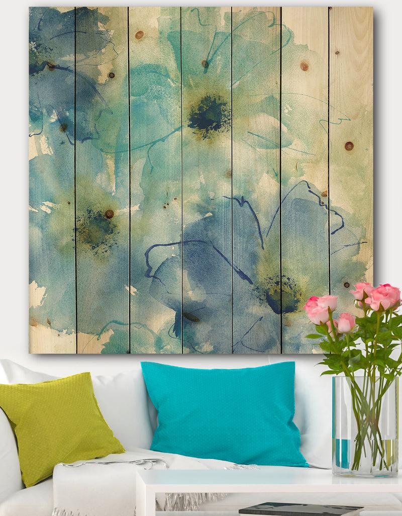 DesignQ Seashell Cosmos II - Cabin & Lodge Print on Natural Pine Wood