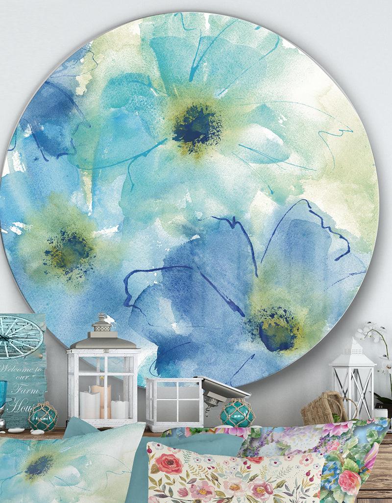 DesignQ Seashell Cosmos II - Farmhouse Metal Circle Wall Art