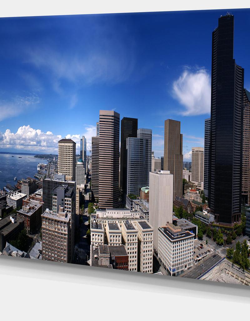 DesignQ Seattle Downtown From Smith Tower - Extra Large Cityscape Wall Art On Canvas