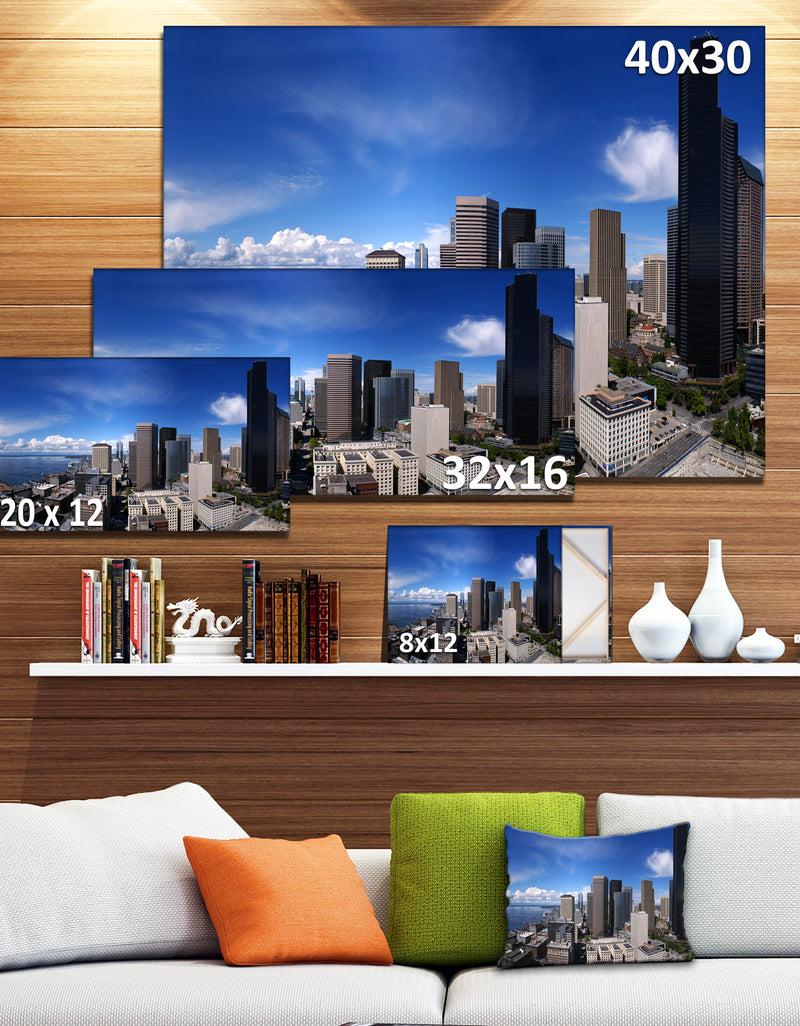 DesignQ Seattle Downtown From Smith Tower - Extra Large Cityscape Wall Art On Canvas
