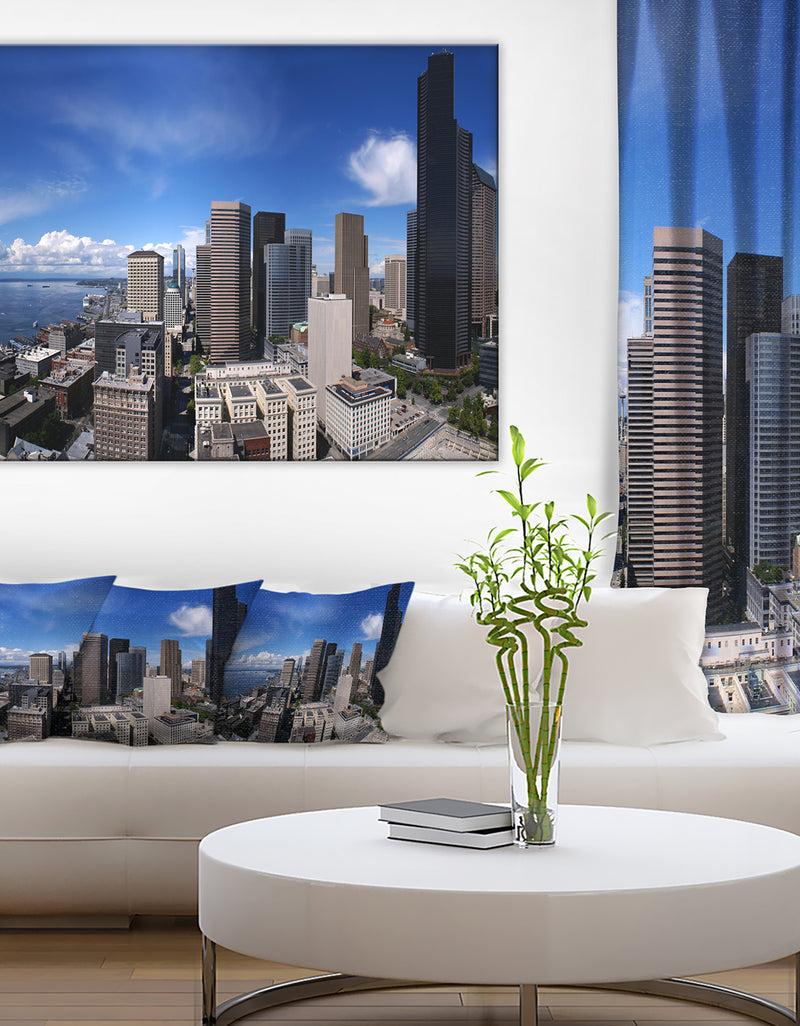DesignQ Seattle Downtown from Smith Tower - Extra Large Cityscape Wall Art on Canvas