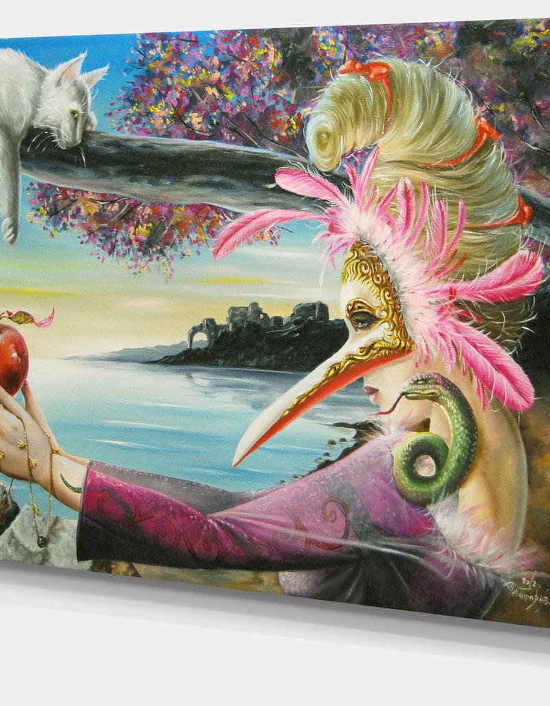 DesignQ Secret Of Temptation - Portrait Digital Art Canvas Print