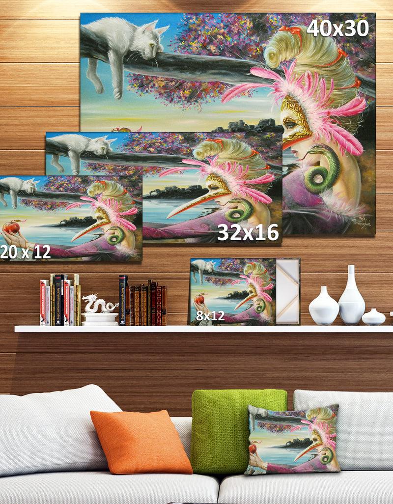 DesignQ Secret Of Temptation - Portrait Digital Art Canvas Print