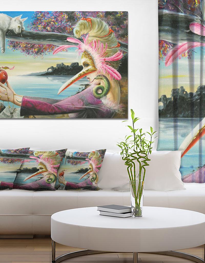 DesignQ Secret of Temptation - Portrait Digital Art Canvas Print