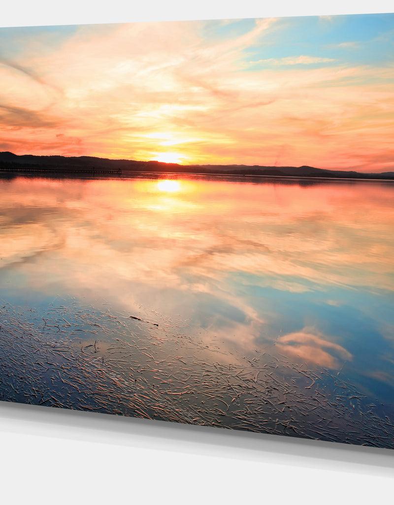 DesignQ Sensational Sunset In Australia - Seascape Photo Canvas Print