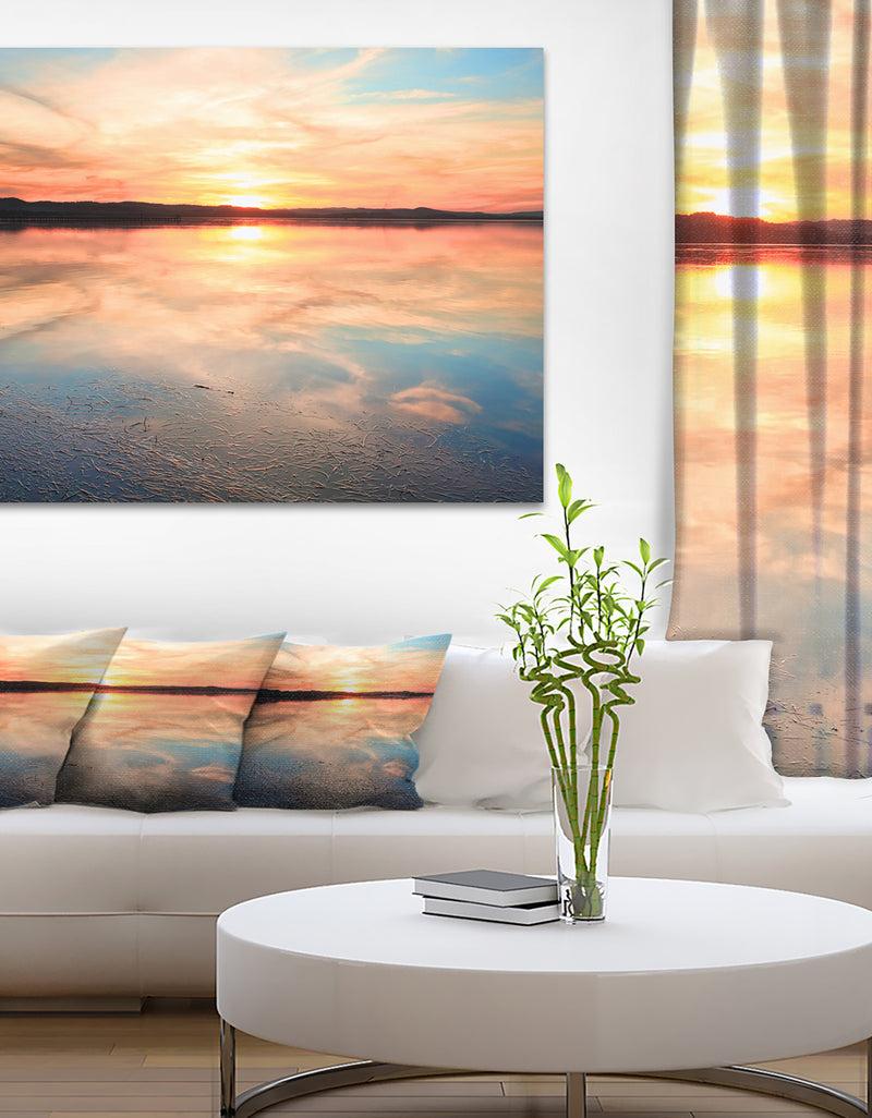 DesignQ Sensational Sunset in Australia - Seascape Photo Canvas Print