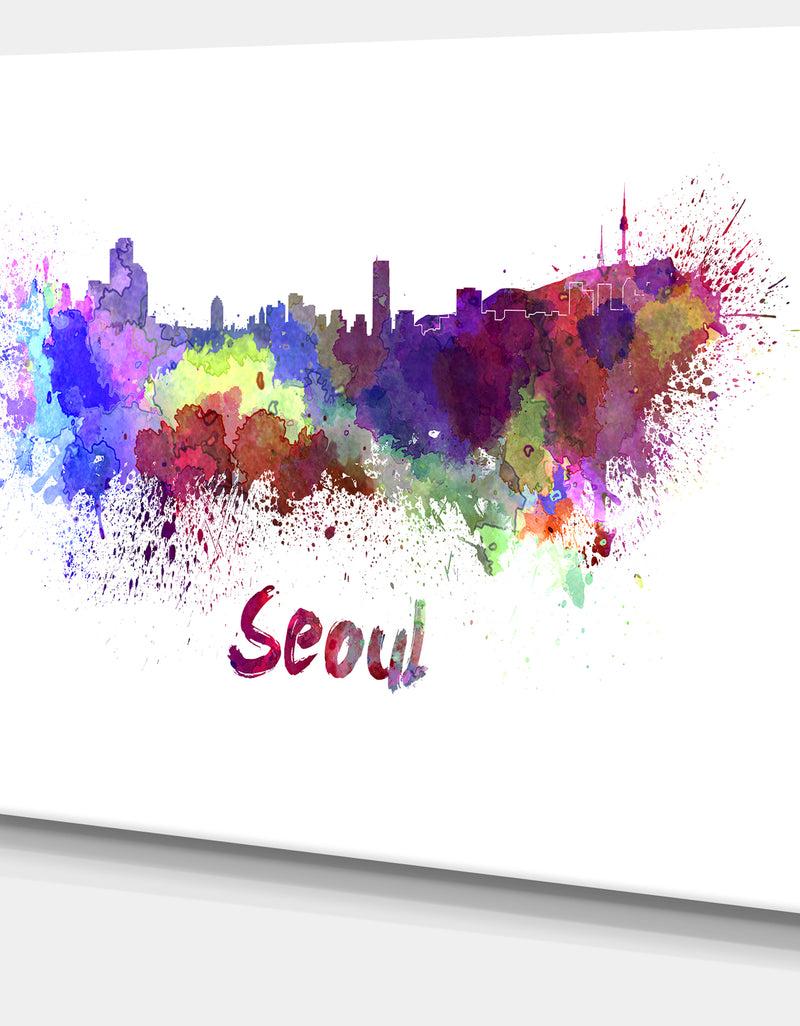 DesignQ Seoul Skyline - Cityscape Canvas Artwork Print