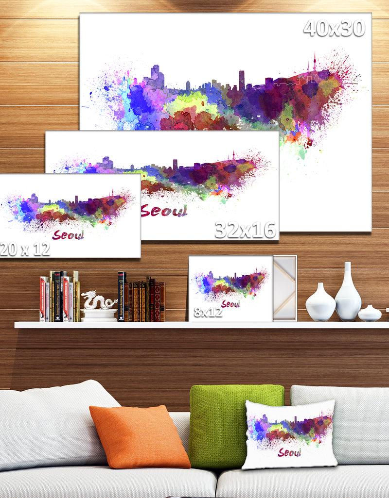 DesignQ Seoul Skyline - Cityscape Canvas Artwork Print