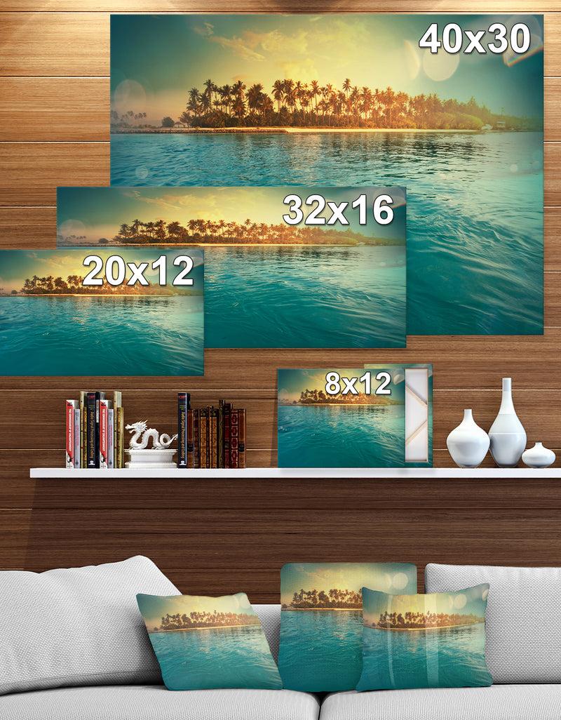 DesignQ Serenity Tropical Beach - Landscapes Sea & Shore Photographic On Wrapped Canvas