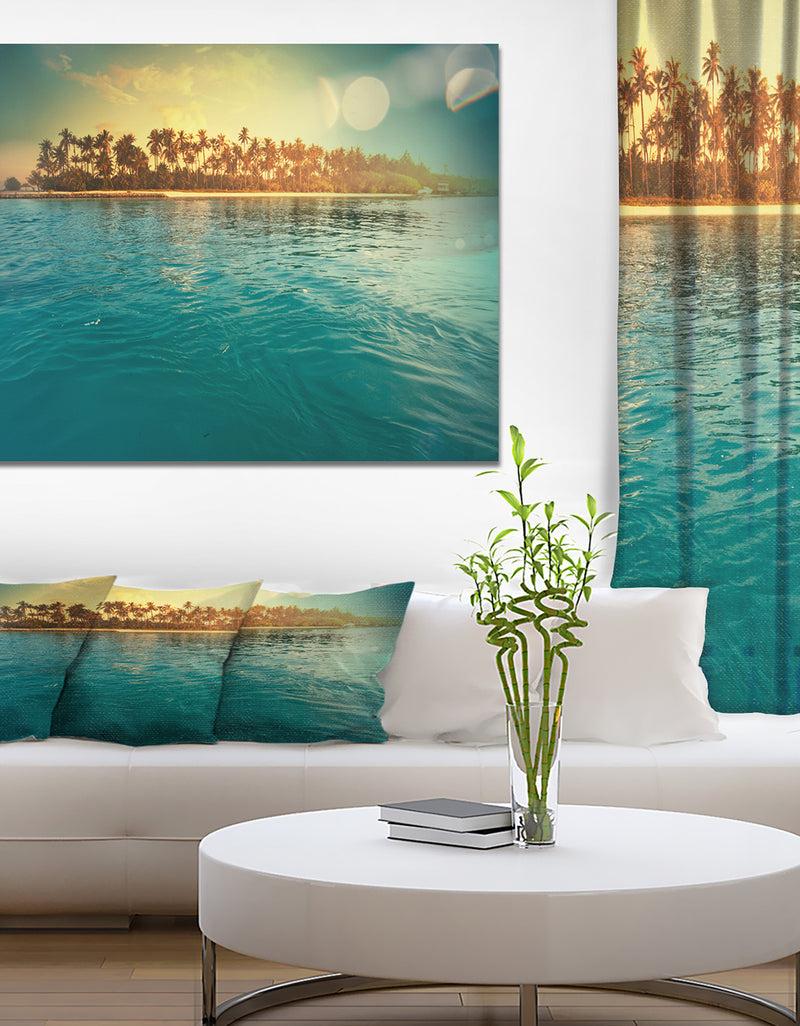 DesignQ Serenity Tropical Beach - Landscapes Sea & Shore Photographic On Wrapped Canvas