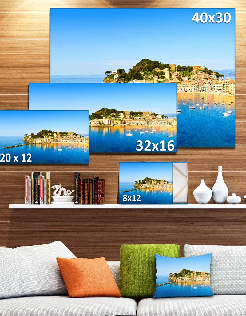 DesignQ Sestri Levante Silence Bay Sea - Extra Large Seashore Canvas Art