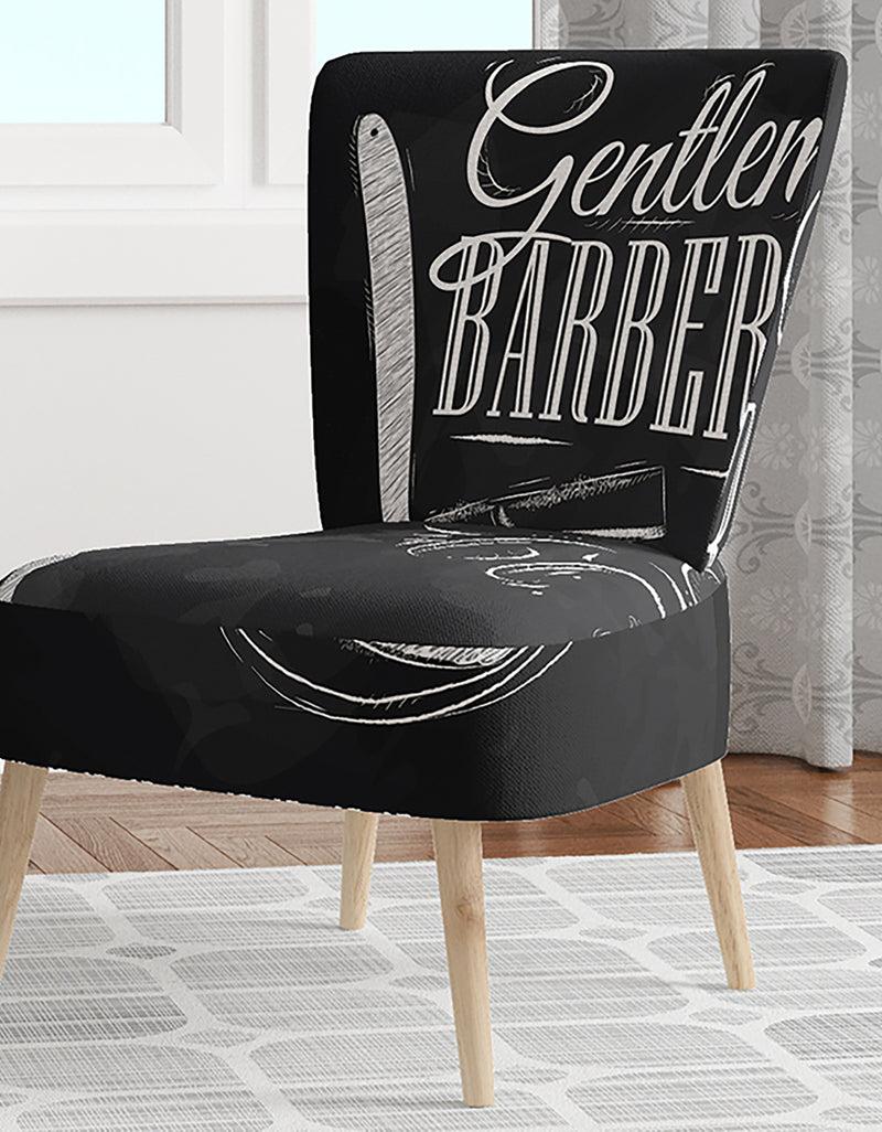 DesignQ Set Barbershop - Upholstered Mid-Century Accent Chair