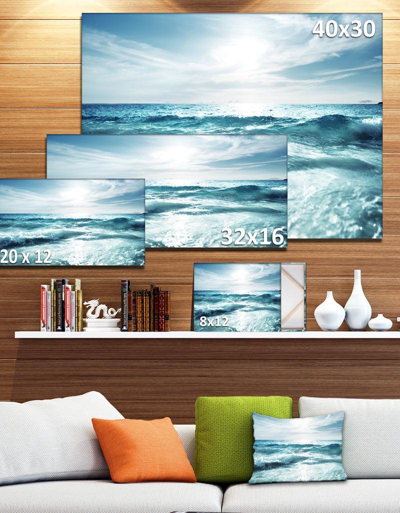 DesignQ Seychelles Beach At Sunset - Seashore Canvas Wall Artwork