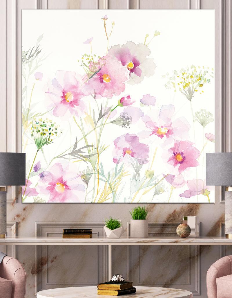 DesignQ Shabby Flower IV - Farmhouse Premium Canvas Wall Art