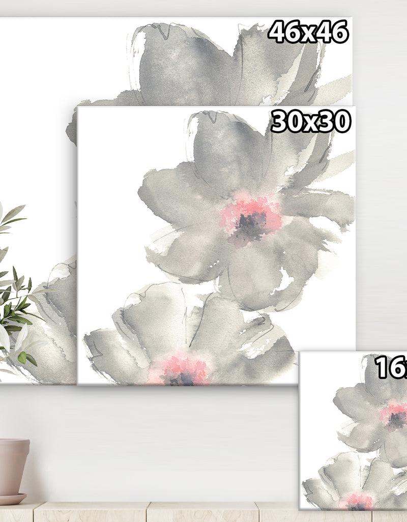 DesignQ Shabby Gray Blush Cosmo I - Shabby Chic Canvas Art