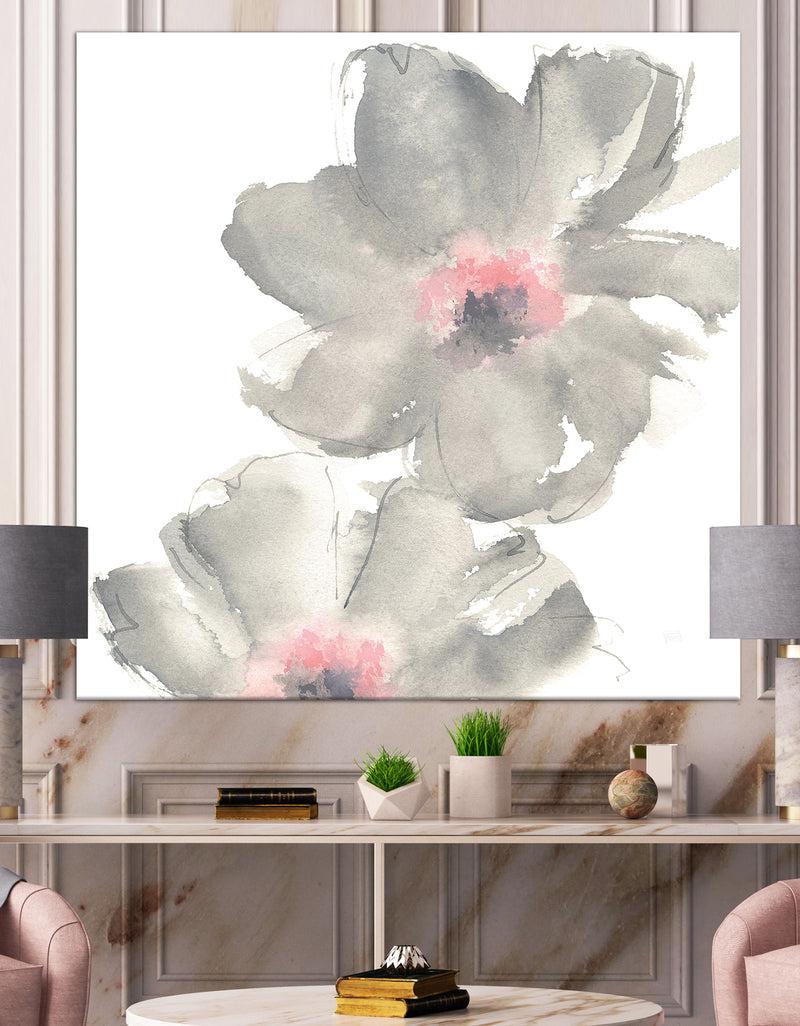 DesignQ Shabby Gray Blush Cosmo I - Shabby Chic Canvas Art