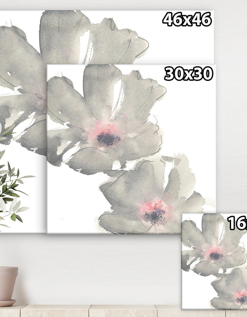 DesignQ Shabby Gray Blush Cosmo II - Shabby Chic Premium Canvas Wall Art