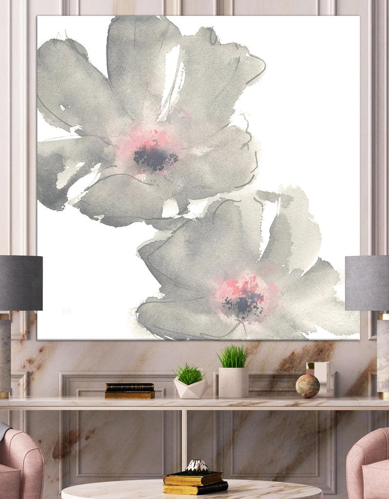 DesignQ Shabby Gray Blush Cosmo II - Shabby Chic Premium Canvas Wall Art