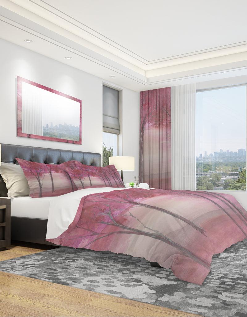 DesignQ Shabby Pink Under The Trees - Shabby Duvet Cover Set