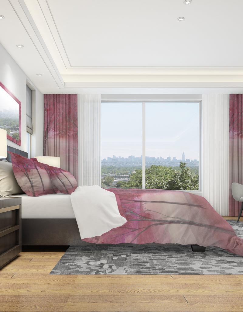 DesignQ Shabby Pink Under The Trees - Shabby Duvet Cover Set