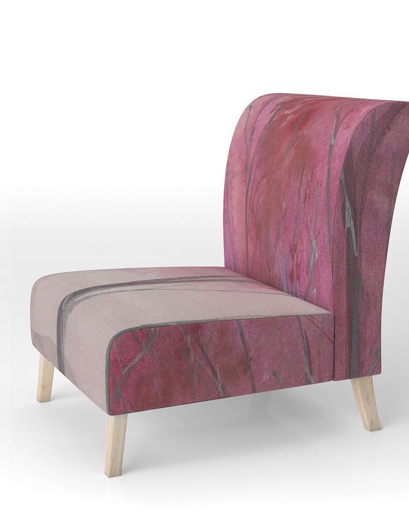 DesignQ Shabby Pink Under The Trees - Upholstered Shabby Chic Accent Chair