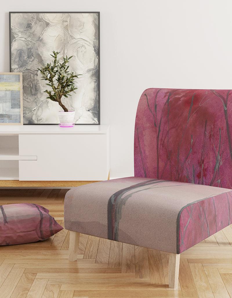 DesignQ Shabby Pink Under The Trees - Upholstered Shabby Chic Accent Chair