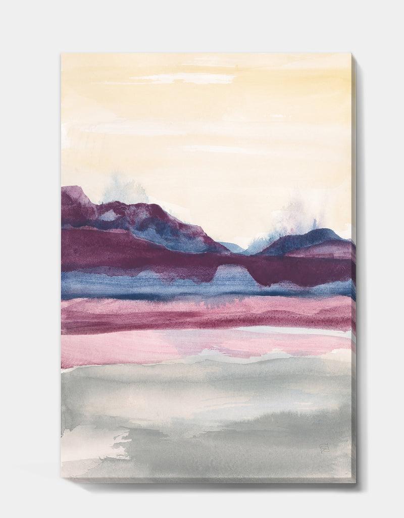 DesignQ Shabby Watercolor On Purple I - Shabby Chic Canvas Artwork