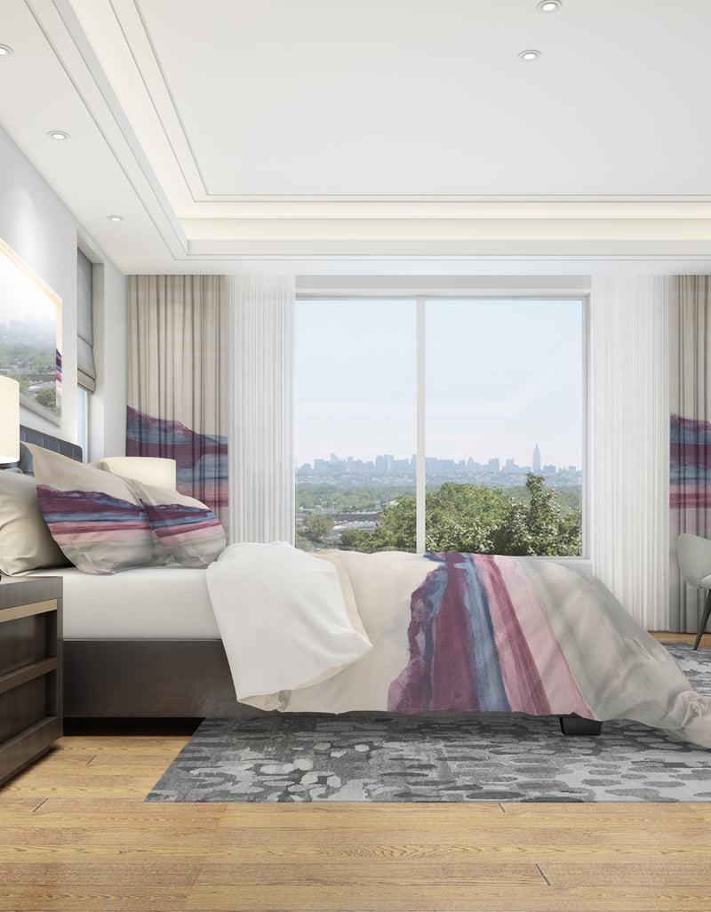 DesignQ Shabby Watercolor On Purple I - Shabby Duvet Cover Set