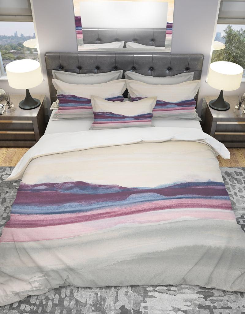 DesignQ Shabby Watercolor on Purple I - Shabby Duvet Cover Set