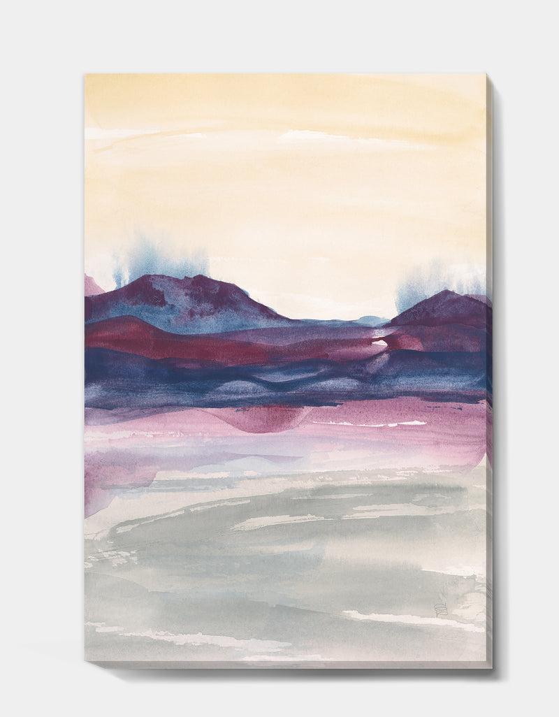 DesignQ Shabby Watercolor On Purple II - Shabby Chic Canvas Art