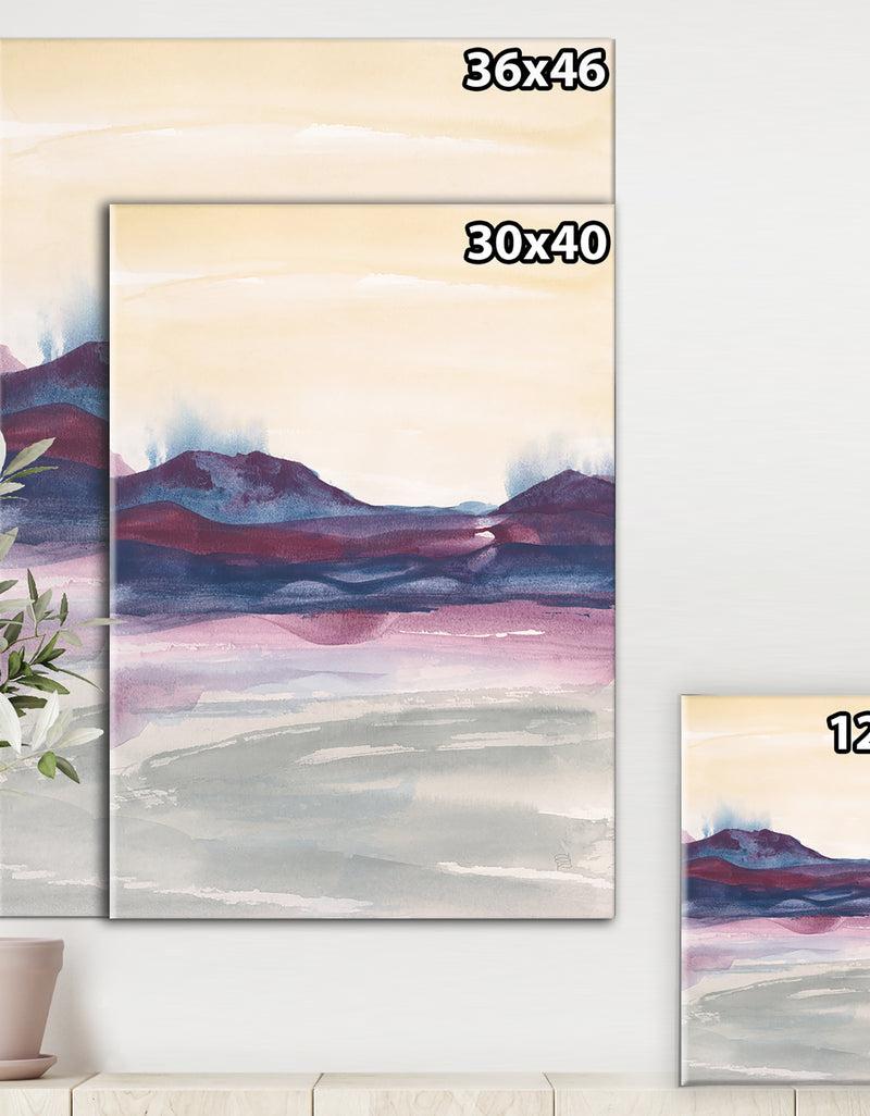 DesignQ Shabby Watercolor On Purple II - Shabby Chic Canvas Art