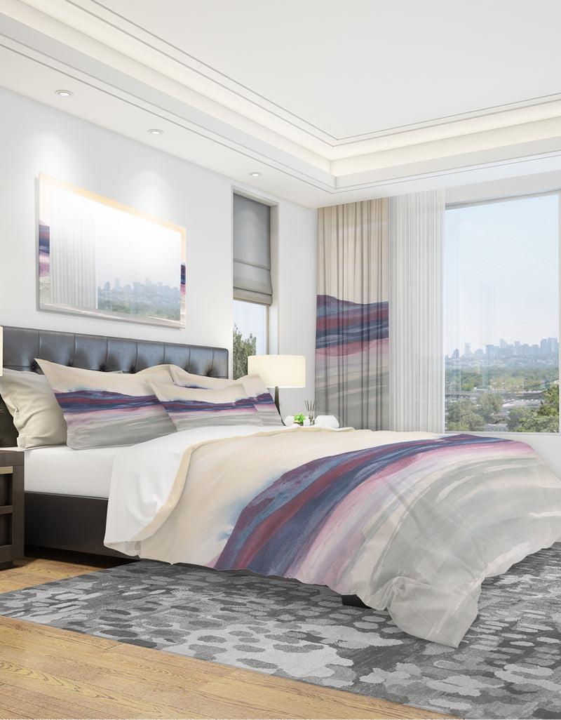 DesignQ Shabby Watercolor On Purple II - Shabby Duvet Cover Set