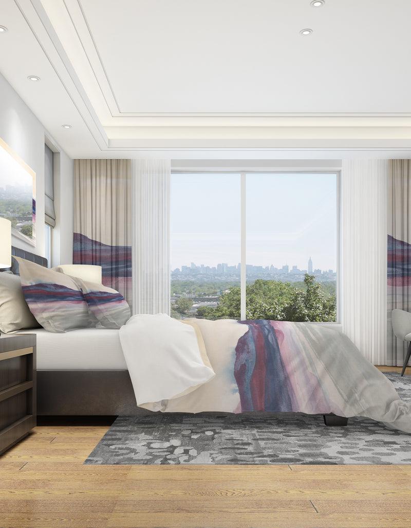 DesignQ Shabby Watercolor On Purple II - Shabby Duvet Cover Set