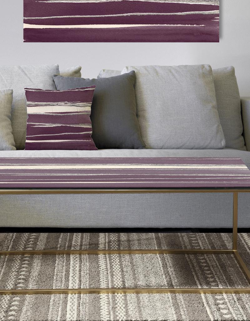 DesignQ Shabby Watercolor on Purple III - Metal Transitional Coffee Table