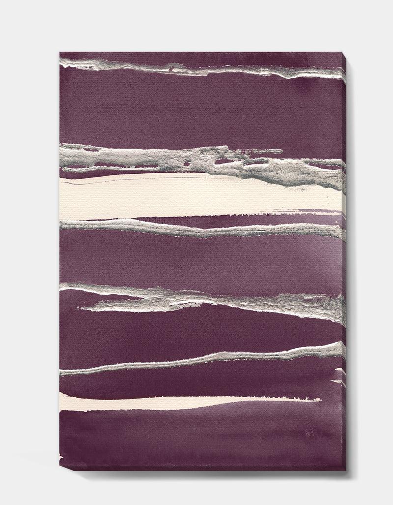 DesignQ Shabby Watercolor On Purple III - Shabby Chic Premium Canvas Wall Art