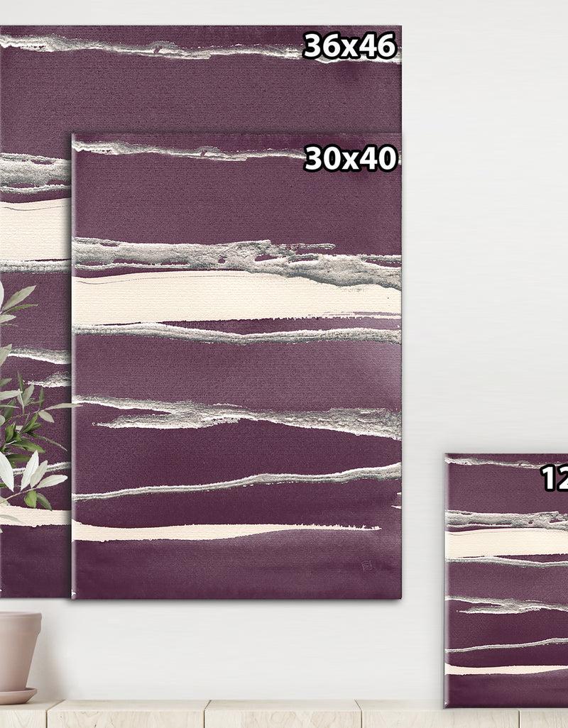 DesignQ Shabby Watercolor On Purple III - Shabby Chic Premium Canvas Wall Art