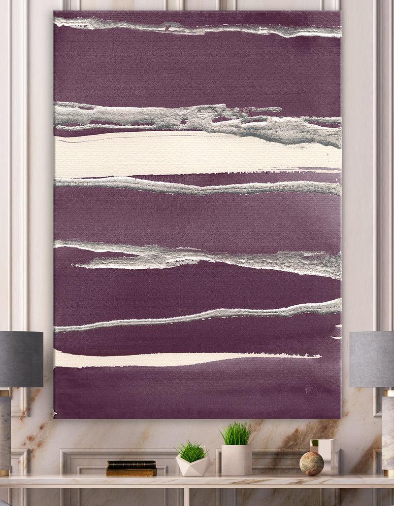 DesignQ Shabby Watercolor on Purple III - Shabby Chic Premium Canvas Wall Art