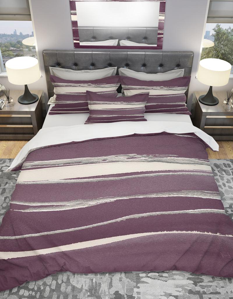 DesignQ Shabby Watercolor on Purple III - Shabby Duvet Cover Set