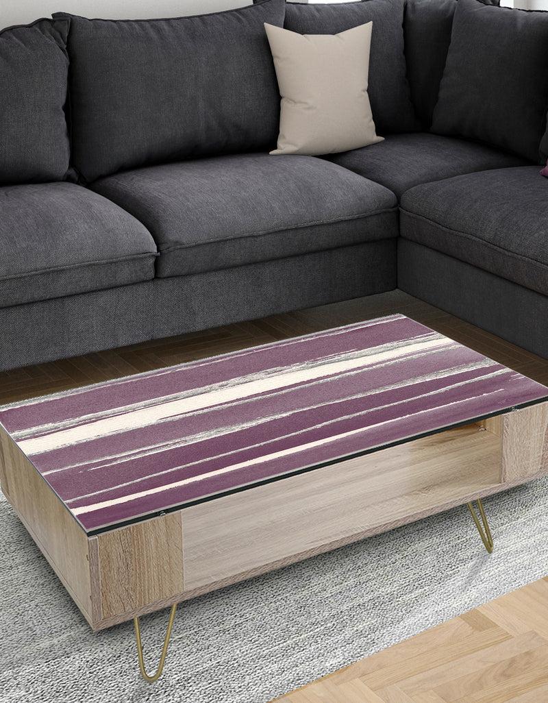 DesignQ Shabby Watercolor on Purple III - Transitional Coffee Table
