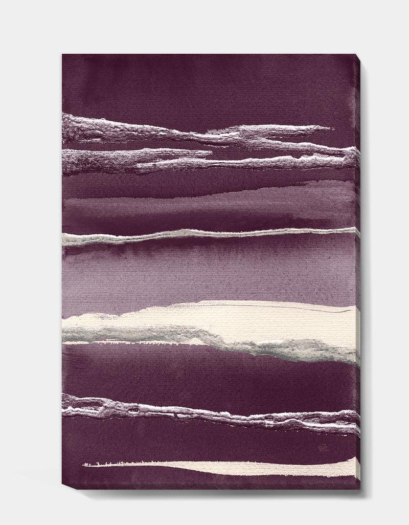 DesignQ Shabby Watercolor On Purple IV - Shabby Chic Gallery-wrapped Canvas