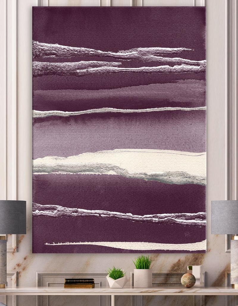 DesignQ Shabby Watercolor on Purple IV - Shabby Chic Gallery-wrapped Canvas
