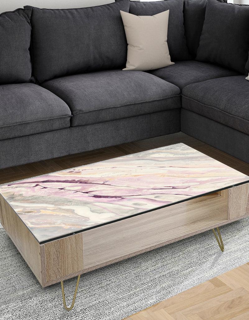 DesignQ Shaby Pink Marble - Transitional Coffee Table