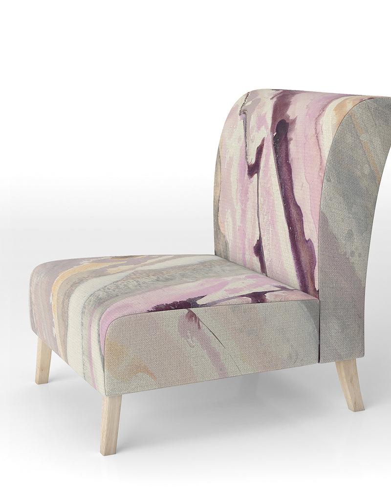 DesignQ Shaby Pink Marble - Upholstered Sleek & Chic Modern Accent Chair