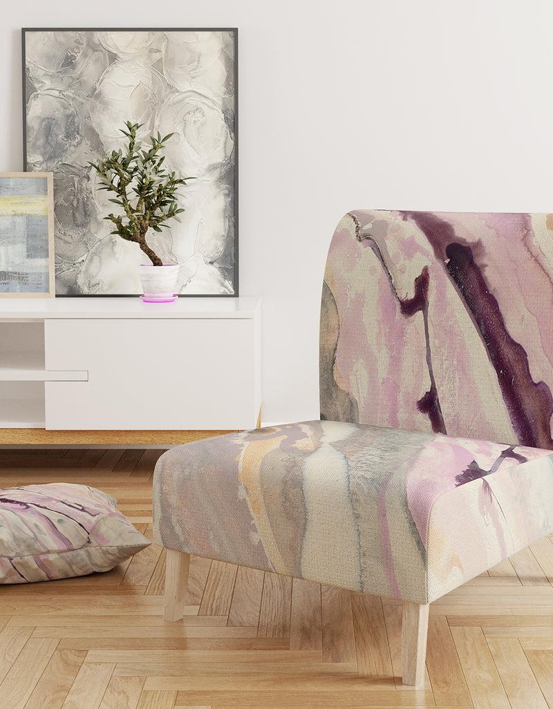 DesignQ Shaby Pink Marble - Upholstered Sleek & Chic Modern Accent Chair