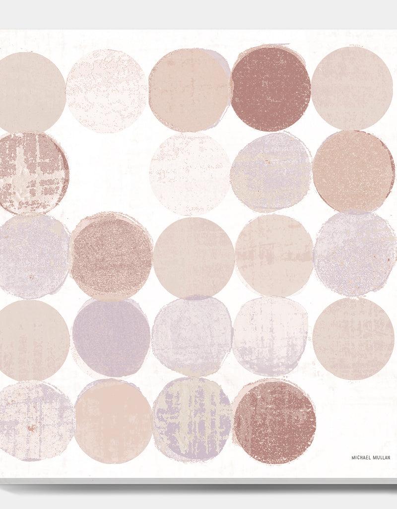 DesignQ Shade Of Pink Geometric Dots I - Abstract Gallery-wrapped Canvas