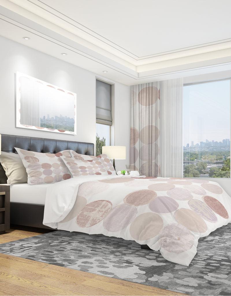 DesignQ Shade Of Pink Geometric Dots I - Geometric Duvet Cover Set