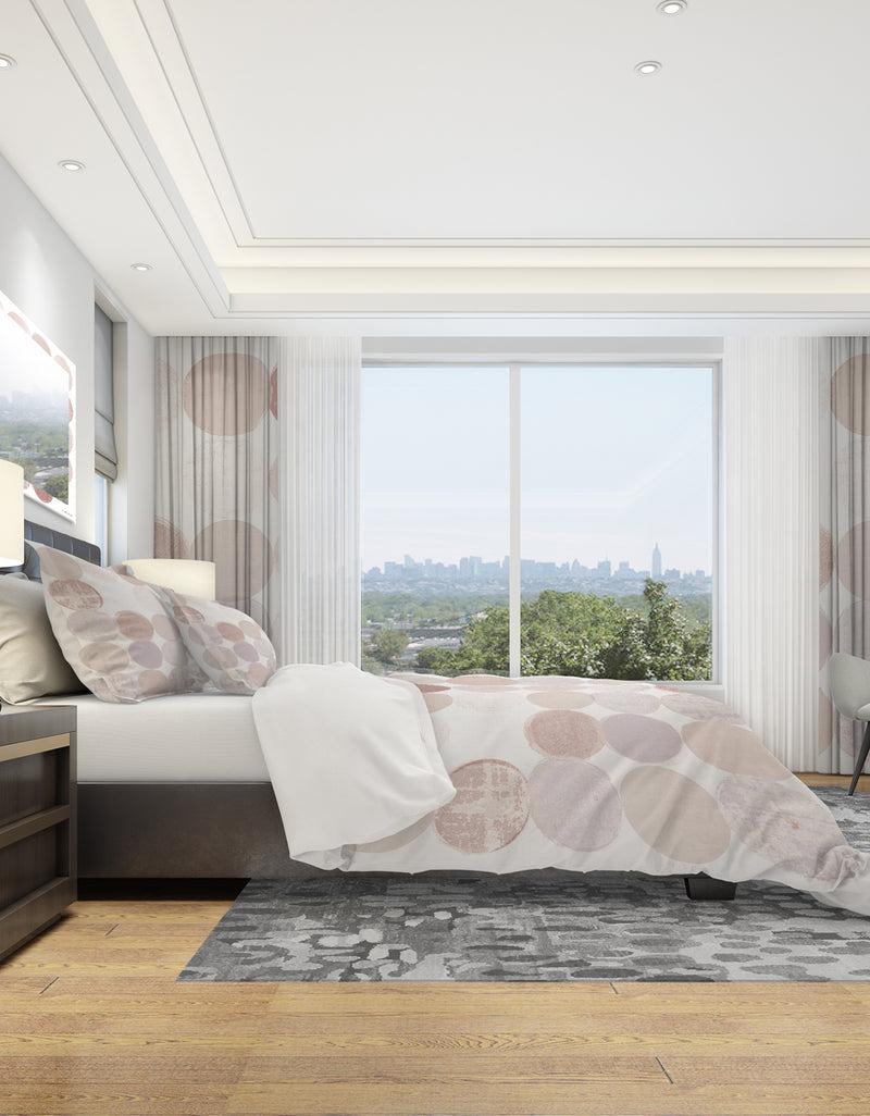 DesignQ Shade Of Pink Geometric Dots I - Geometric Duvet Cover Set