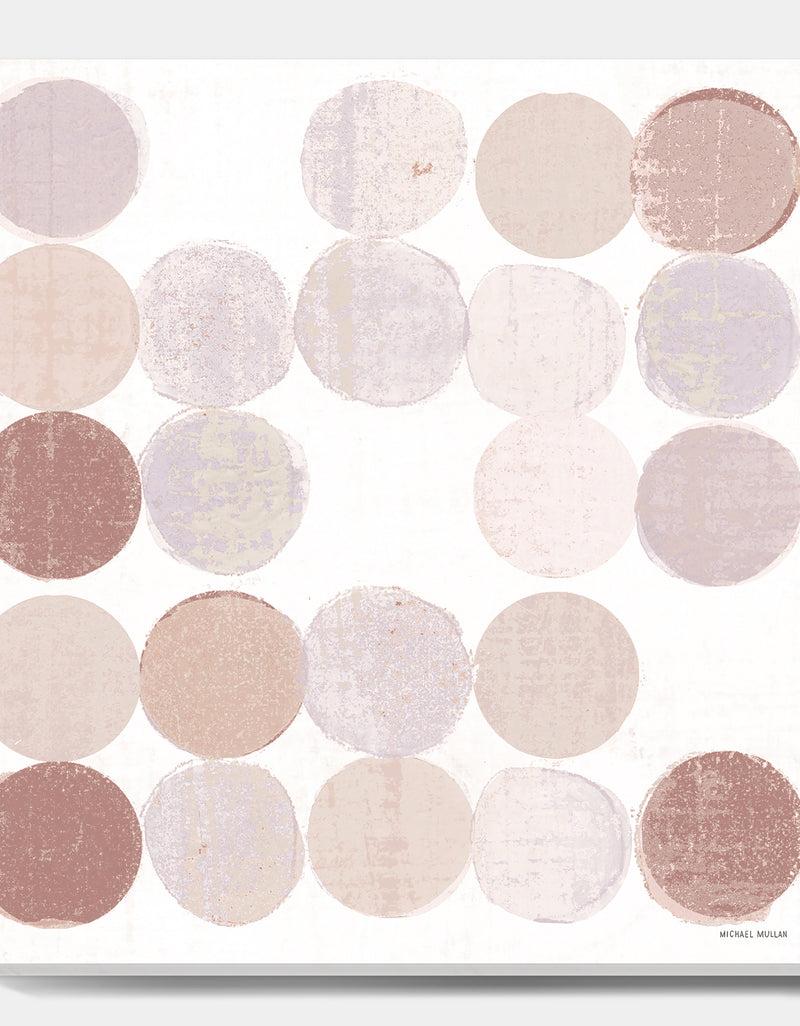 DesignQ Shade Of Pink Geometric Dots II - Abstract Canvas Artwork